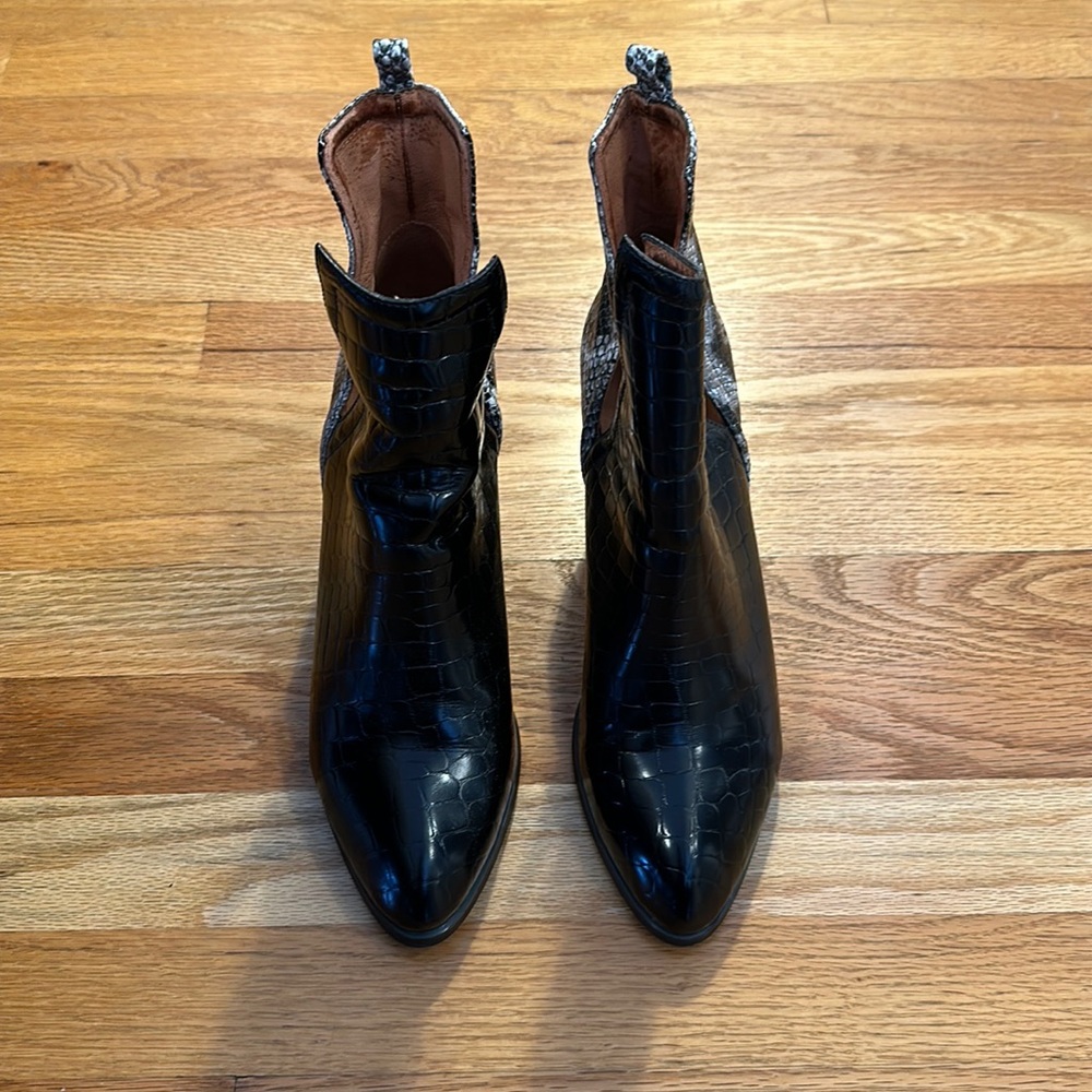 Jeffrey Campbell Pull-on Alligator and Snake Embossed See-through heel boots